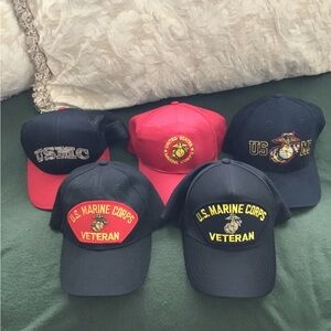 US Marine Corps Veteran Caps lot of 5